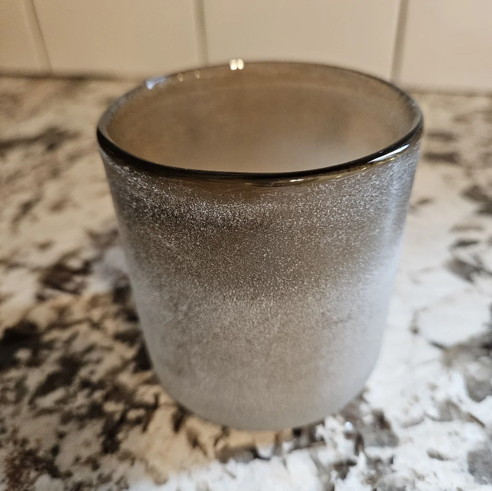 West Elm Frosted Smoke Glass Vessel Candle Holder